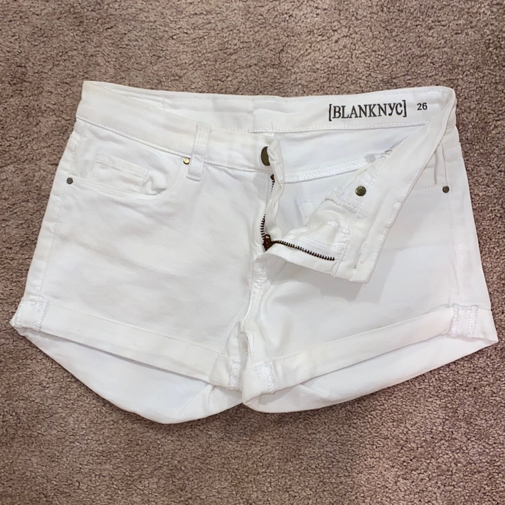White denim shorts